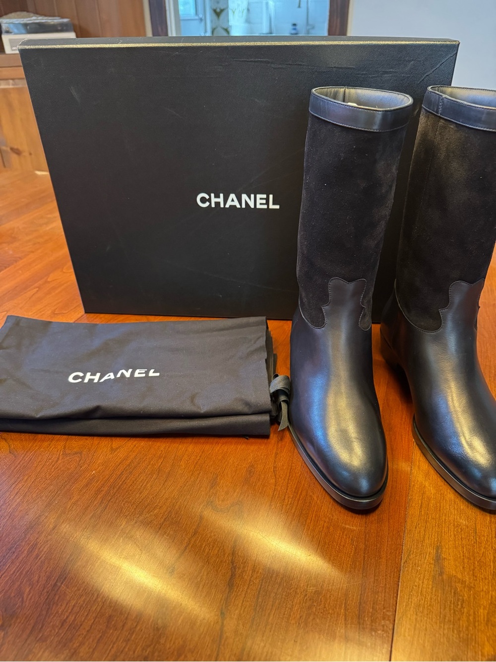 CHANEL Black Short Boots Box Label - Ladies Size 38